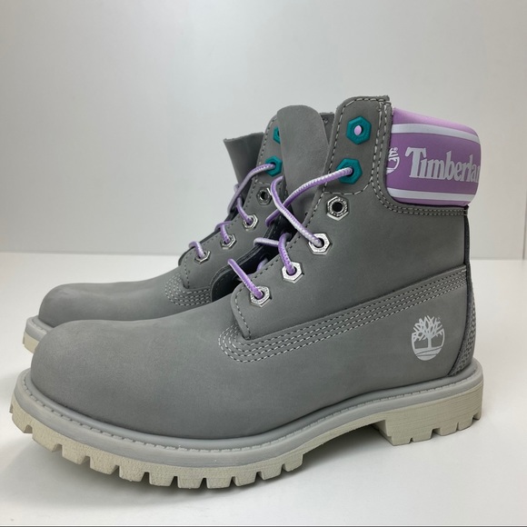 Timberland Premium 6in Waterproof Boot Grey Nubuck - Picture 3 of 7